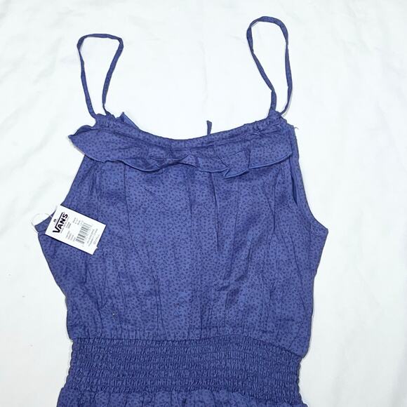 Vans Pleasant Dress Boho Sundress Junior Small Sleeveless Blue Straps New Tags - Picture 6 of 9
